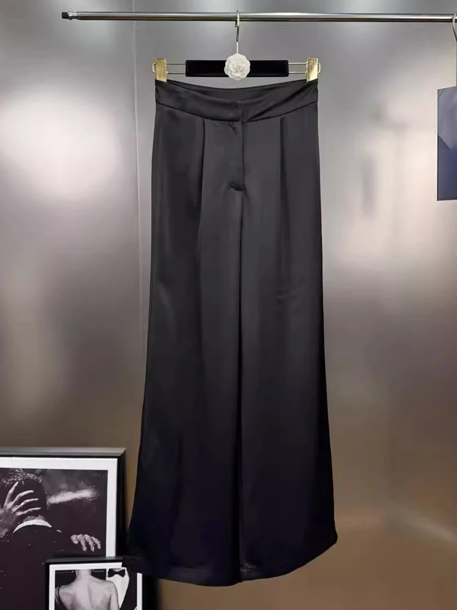 Casual High Waist Temperament Minimalist Spliced Button Pants - Image 7