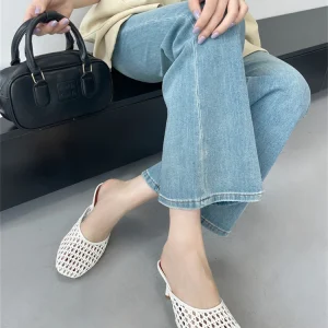 Casual Hollow Out Breathable Mesh Weaving Slippers