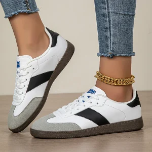 Casual Lightweight Round Toe Non-Slip Lace-Up Low Heel Sports Shoes