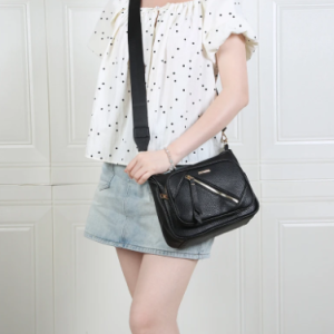 Casual Multi-Layer Multi Zipper Middle-Aged Soft Leather Large Capacity Shoulder Crossbody Bag