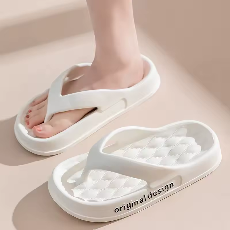 Casual Non-Slip Solid Color Indoor Shallow Flip Flops Slippers