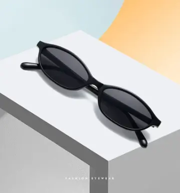 Casual Plastic Retro Oval Cat Eye Trendy Small Narrow Outdoor sports Designer Sunglasses - Image 3