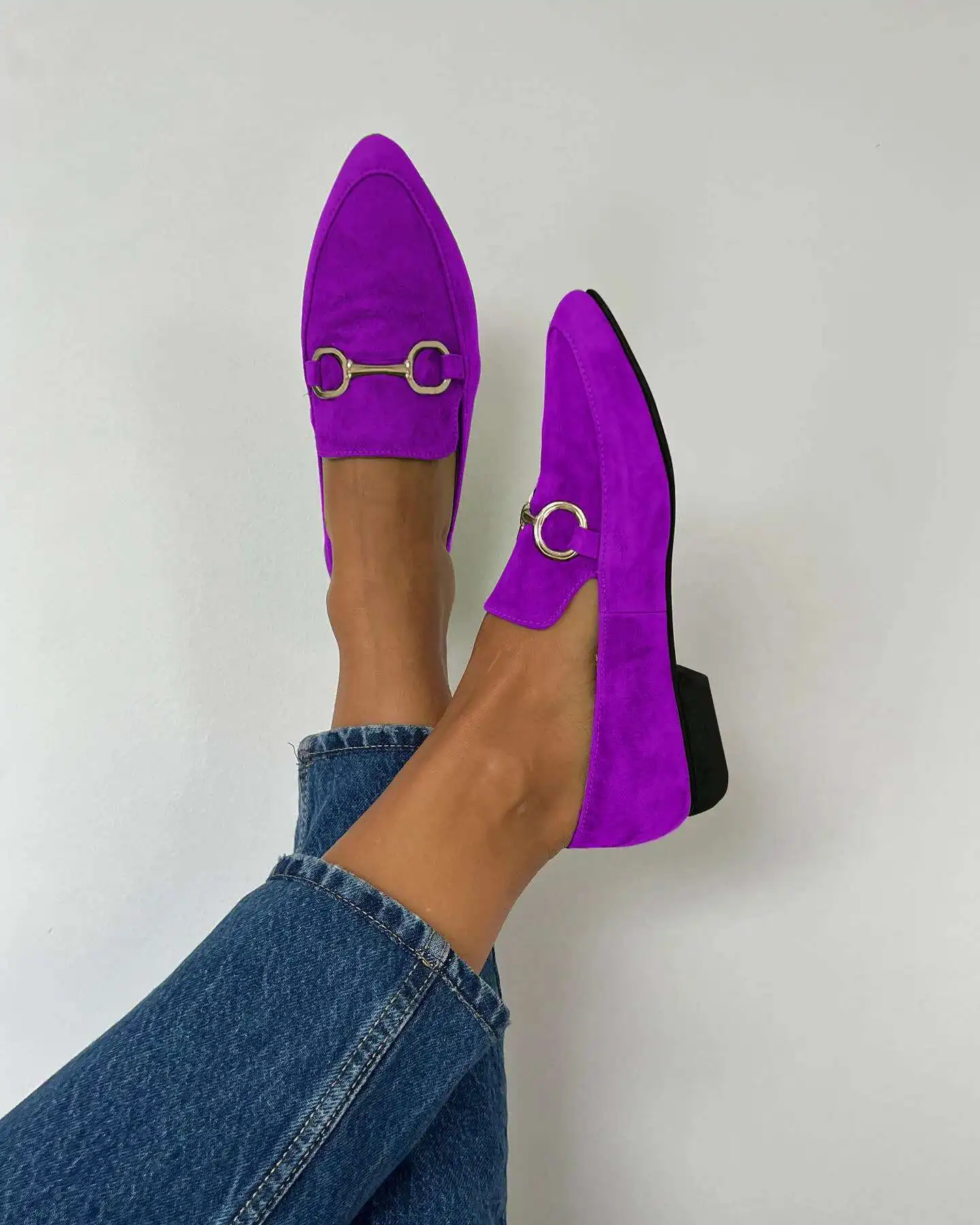 Casual Pointed Toe Shallow Flat Loafer Low Heels Outwear Shoes - Image 3