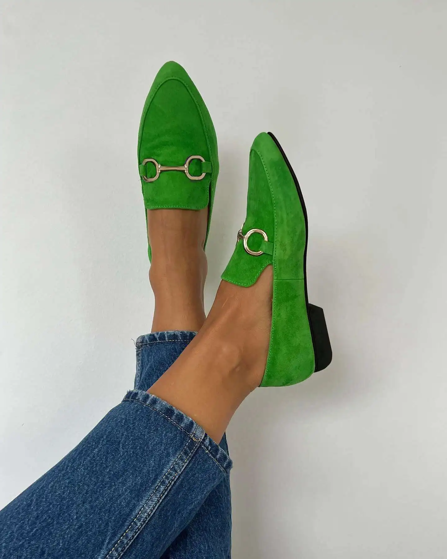 Casual Pointed Toe Shallow Flat Loafer Low Heels Outwear Shoes - Image 2