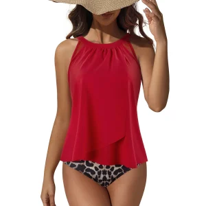 Casual Printed Flower Tankini Bikini Beach Set Beachwear 2 Piece