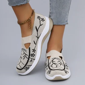 Casual Prints Comfortable Breathable Lightweight Soled Flat Sports Shoes