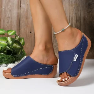Casual Pull On Beach Style Wedge Slip On Slippers Footwear