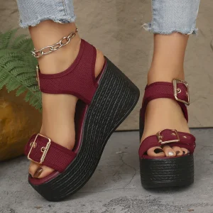 Casual Rear Strap Platform Wedge Open Toe Super High Heel Sandals