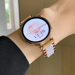 Casual Resin Metal Strap for Huawei Stainless Steel Band for Samsung Galaxy Watch