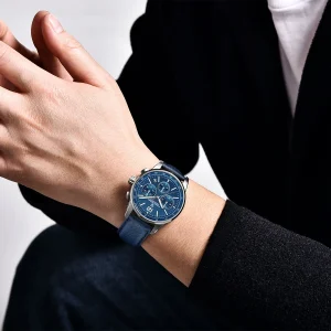 Casual Round Shape VK63 100M Waterproof Sapphire Glass Stainless Steel Quartz Watch