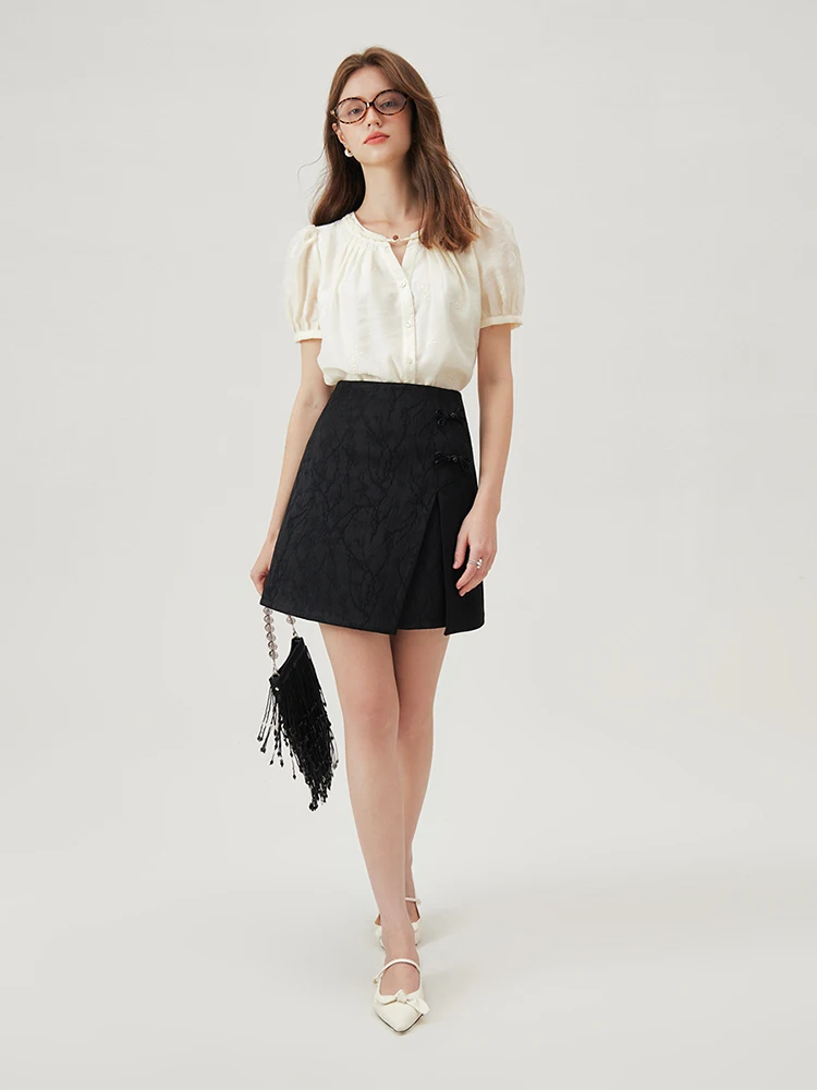 Casual Short Sleeve O-Neck Lightweight Loose Shirt Top - Image 3