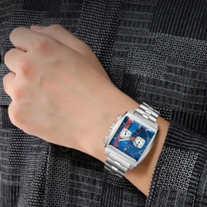 Casual Stainless Steel Leather Strap Luminous Waterproof Chronograph Quartz Watch