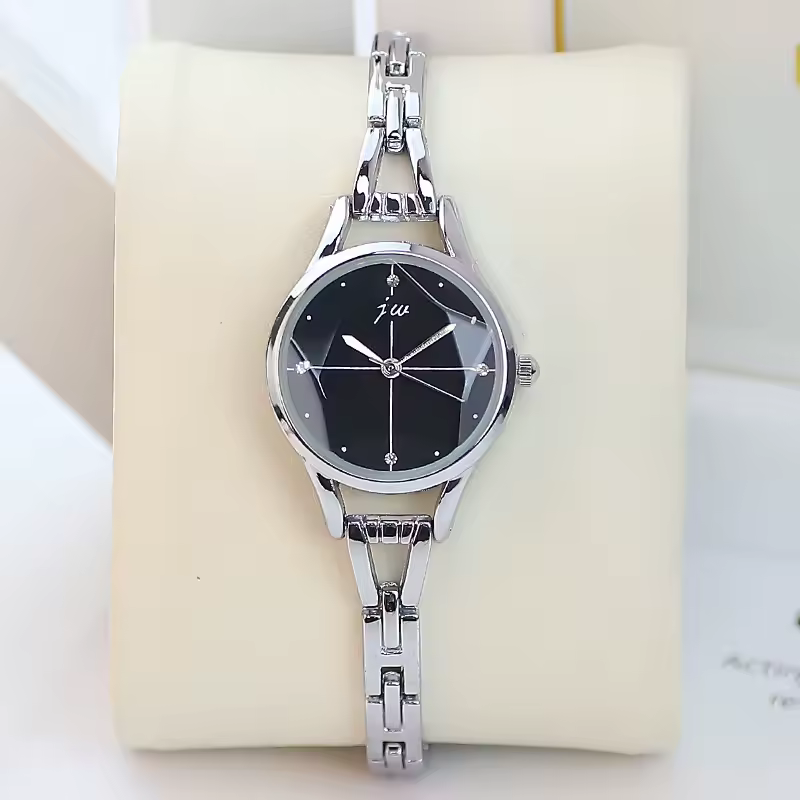 Casual Stainless Steel Rhinestone Simple Quartz relogio Bracelet Wristwatches - Image 2
