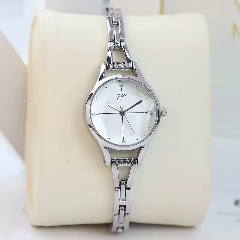 Casual Stainless Steel Rhinestone Simple Quartz relogio Bracelet Wristwatches - Image 3