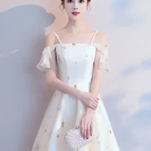 Casual Sweetheart  Sleeveless A-LINE Spaghetti Strap Graduation Mini Dress