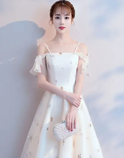 Casual Sweetheart Sleeveless A-LINE Spaghetti Strap Graduation Mini Dress