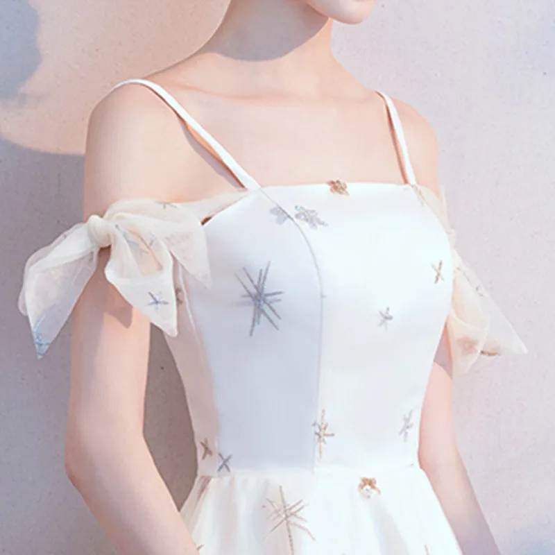 Casual Sweetheart Sleeveless A-LINE Spaghetti Strap Graduation Mini Dress - Image 11