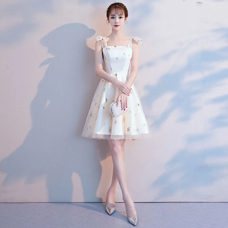 Casual Sweetheart Sleeveless A-LINE Spaghetti Strap Graduation Mini Dress - Image 3