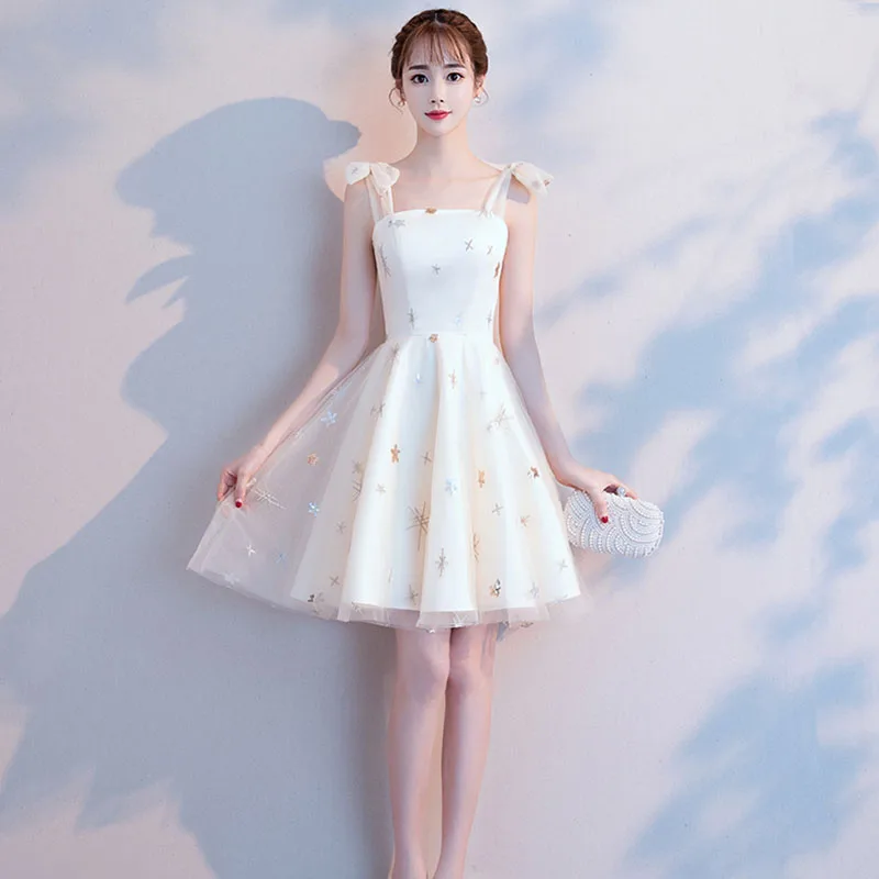 Casual Sweetheart Sleeveless A-LINE Spaghetti Strap Graduation Mini Dress - Image 4