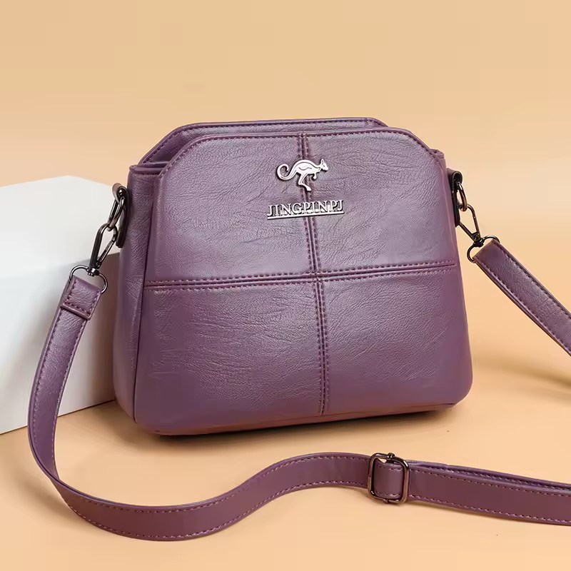 Casual Synthetic Leather Solid Large-capacity Mother Shell Shape Shoulder Crossbody Bag - Image 2