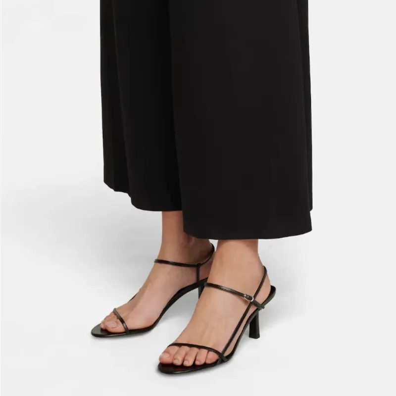 Casual Thin Strap French Single Buckle Strap Open Toed Sandals - Image 5