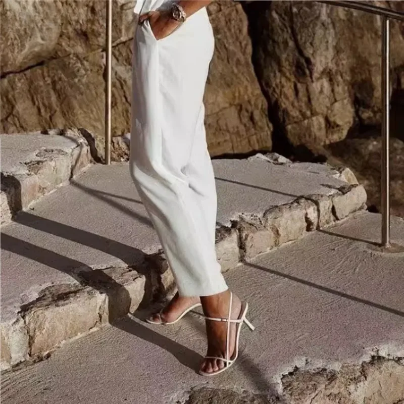 Casual Thin Strap French Single Buckle Strap Open Toed Sandals - Image 3