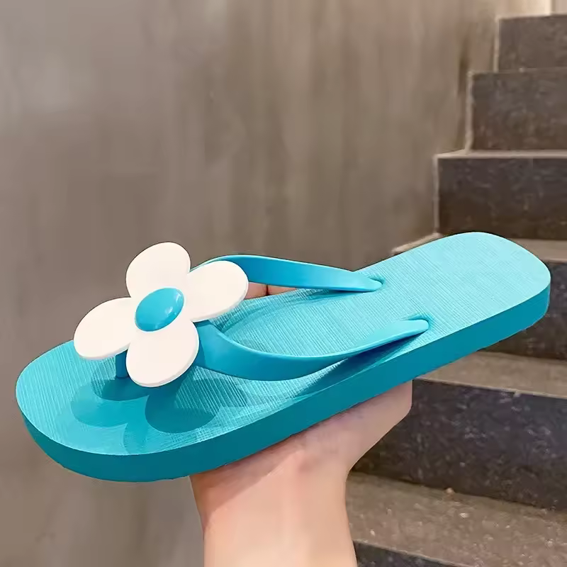 Casual Thong Flip-Flops Slip-On Beach Style Jelly Floral Slippers - Image 3