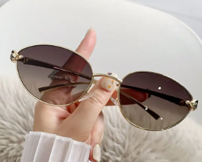 Casual Trendy UV Protection High-end Polarized Look Thin Round Face Sunglasses