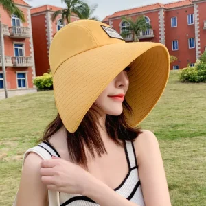 Casual UV Protection Large Brim Sun Protectioncap Ponytail Travel Beach Hats