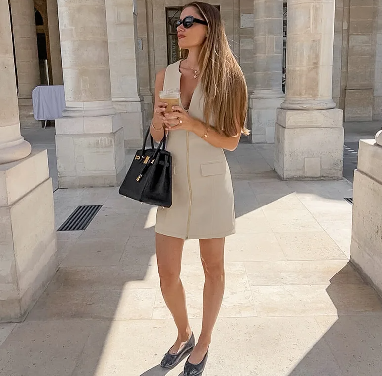 Casual V-neck Zippers Pockets Sleeveless Above Knee Mini Dresses - Image 7