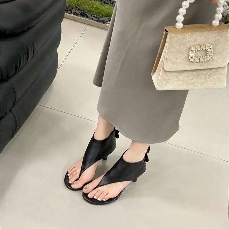 Casual Versatile Comfortable Clip Open Toe Cover Heel High-Heeled - Image 3
