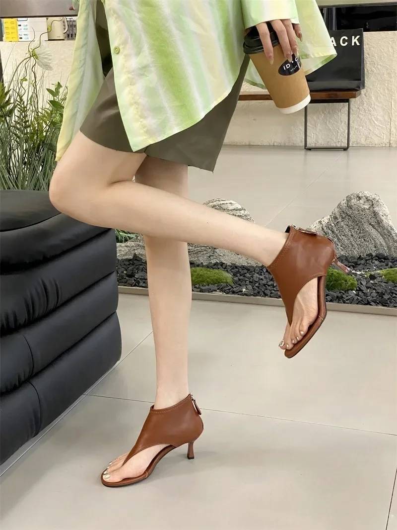 Casual Versatile Comfortable Clip Open Toe Cover Heel High-Heeled - Image 2
