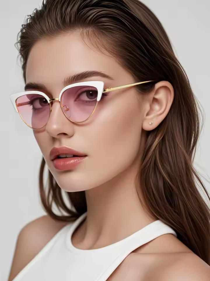 Casual With High-end Sunglasses Showing Face Small Sun Protection And Uv Rays Cat Eye Sunglasses