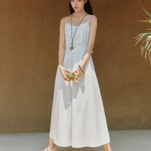 Chic Strappy Holiday Season Beach Stitching Lace Dress