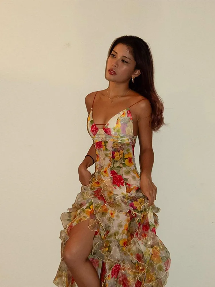 Chiffon Strapless Sleeveless Backless Side Split Party Evening Dresses - Image 8