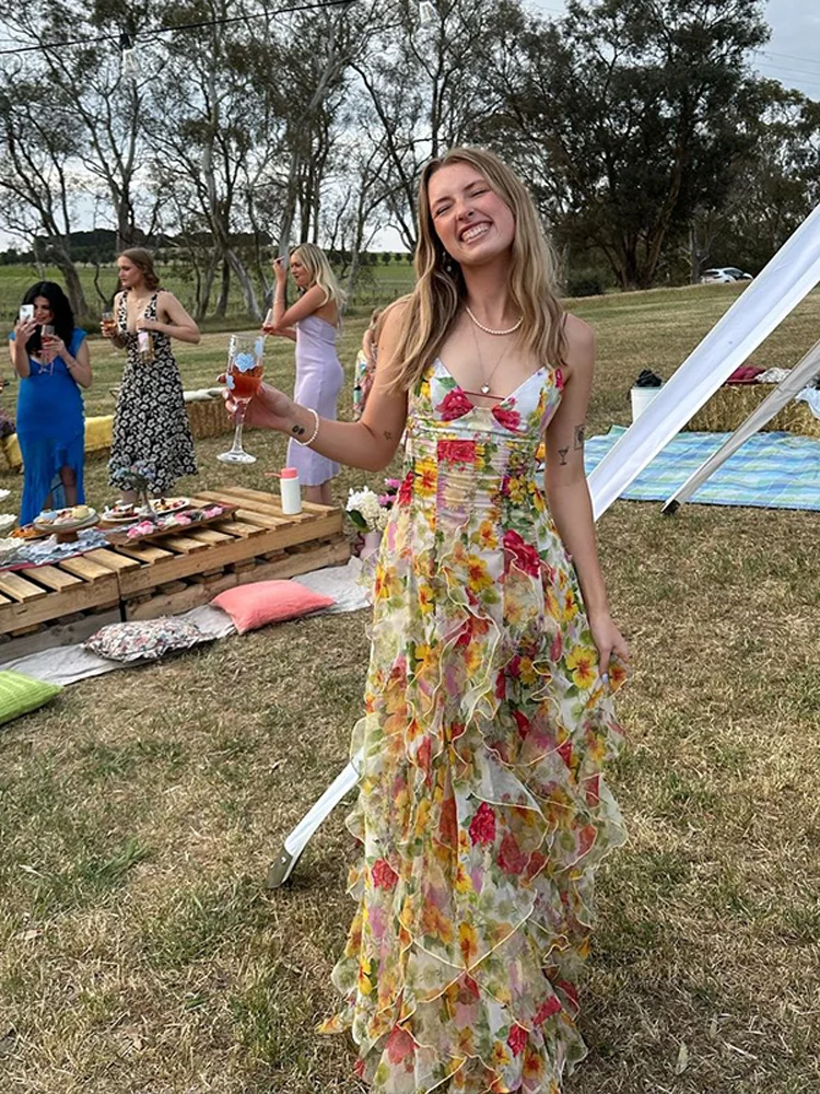 Chiffon Strapless Sleeveless Backless Side Split Party Evening Dresses - Image 3