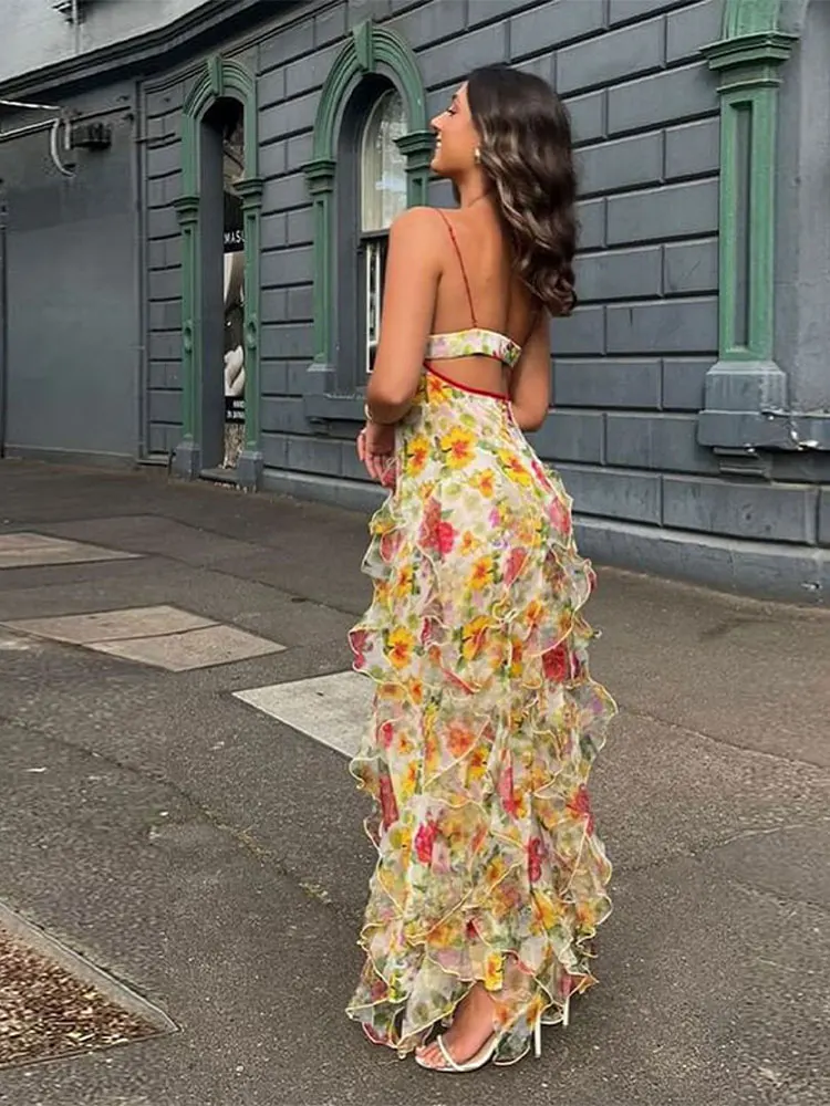 Chiffon Strapless Sleeveless Backless Side Split Party Evening Dresses - Image 9