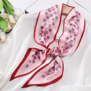 Classic Design Silk Skinny Headwear Print Neck Tie Hair Hand Bag Ribbon Wrist Belt Foulard Scarf