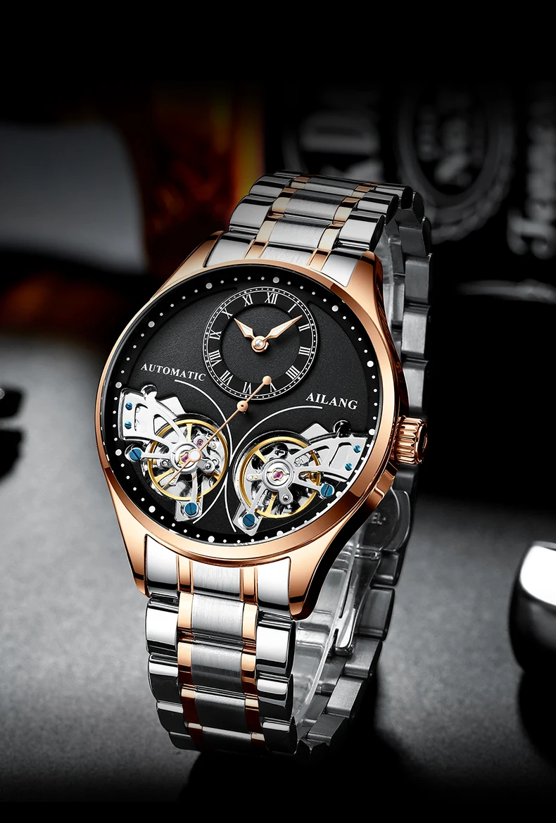 Classic Double Tourbillon Luminous Direct-looking Mechanical Automatic Watch - Image 5