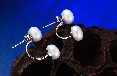 Classic Freshwater Pearl Tibetan 925 Sterling Silver Semi-Round Stud Earrings - Image 8
