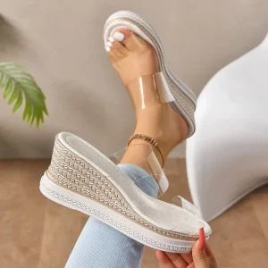 Comfortable Round Toe Transparent Lightweight Non-slip Slippers