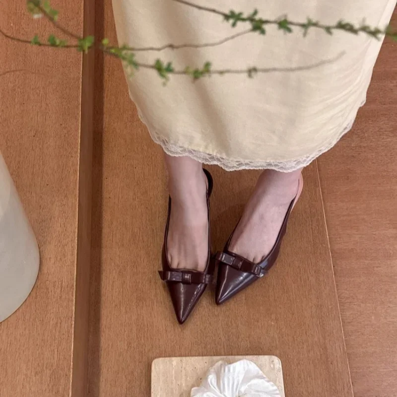 Elegant Back Strap Retro Bow Pointy Evening Party High Heels Sandals - Image 7