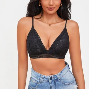 Elegant Brassiere Wireless Elastic Push Up Lace Rose Bra Set