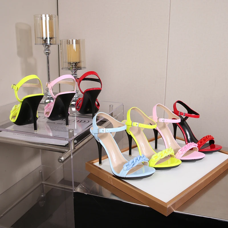 Elegant Buckle Strap Stiletto Party Outdoors High Heels Sandals - Image 19