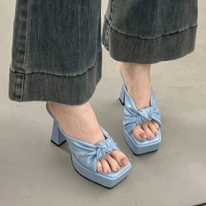 Elegant Butterfly-knot Open Toe Platform Nightclub High Heel Sandals