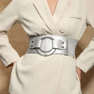 Elegant Circle Wide Elastic Cover Double Circular Waist Versatile Decorative Belt