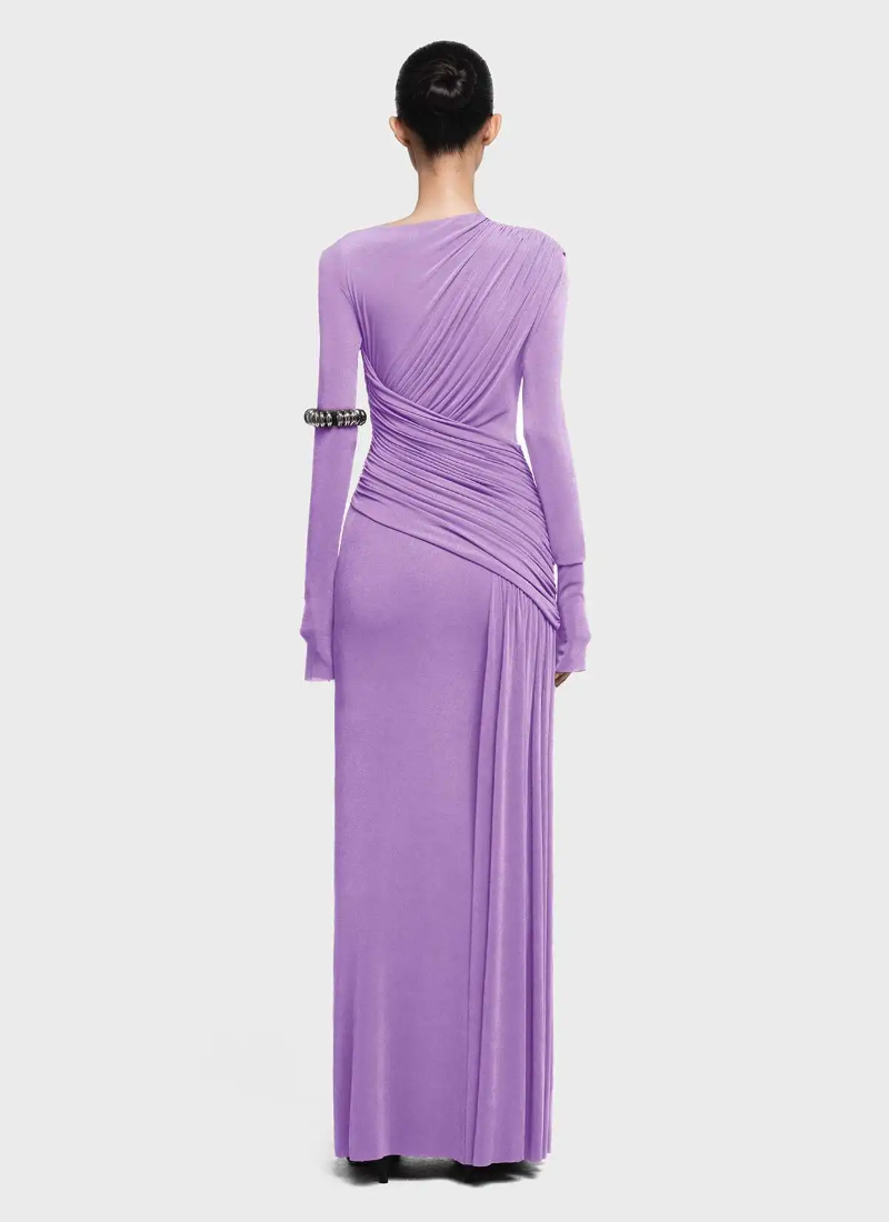 Elegant Fashion Pleated Long Sleeve High Waist Slimming Party Dresses - Image 4