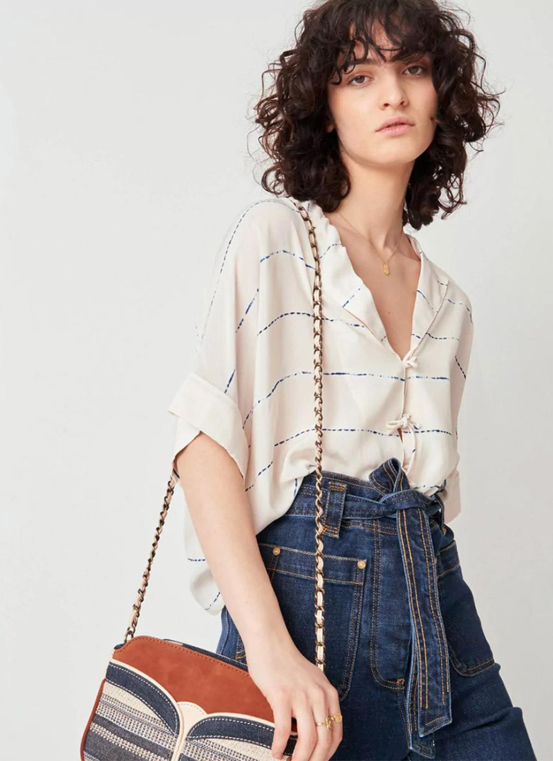 Elegant Fashion Shirt Plunge Neckline Short Sleeves Casual Top - Image 3