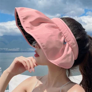 Elegant Foldable Hair Hoop Hat Portable Outdoor Beach Soft Foldable Wide Brim Stylish Sun Hat