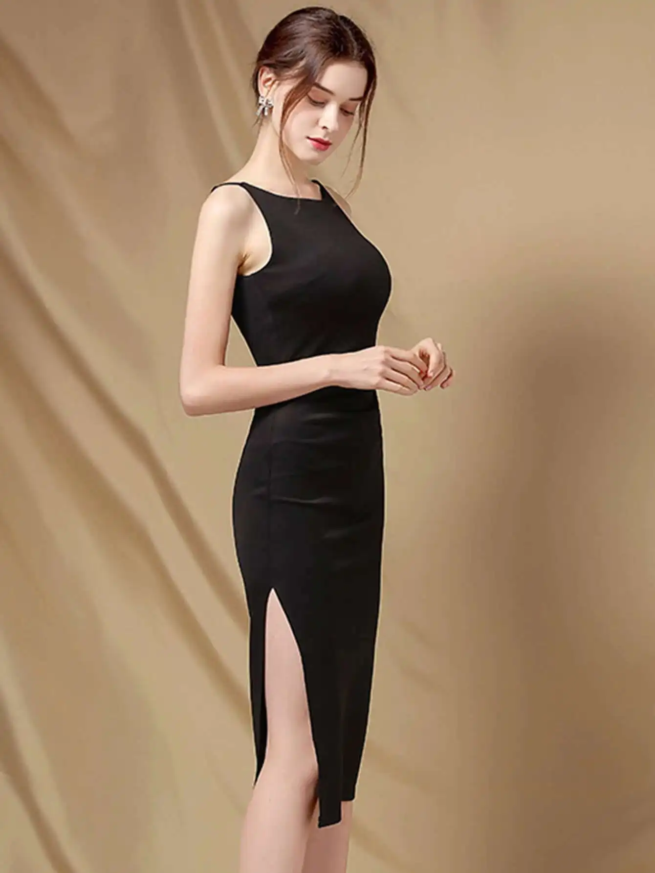 Elegant Folds Sleeveless Birthday Party Prom Evening Bodycon Dresses - Image 14